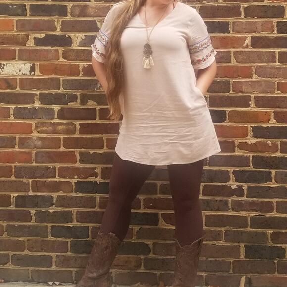 Love Riche southwestern embroidered flare sleeve tunic dress small - Picture 1 of 6